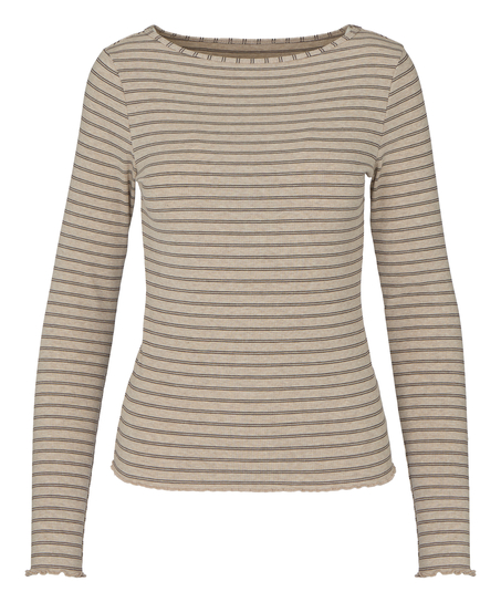 Boatneck Top, Beżowy