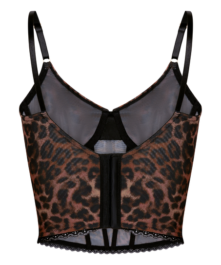 Biustonosz Ella Z Fiszbinami Bez Wkładek, Brązowy