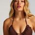 Tr&oacute;jkątna g&oacute;ra od bikini Scallop Lurex, Brązowy