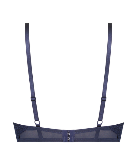 Uformowany biustonosz push up z przedłużonym stanem i fiszbinami Tracey, Niebieski