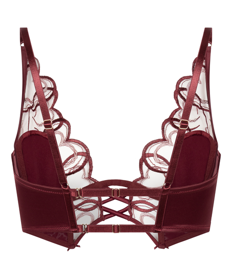 Biustonosz usztywniany z fiszbinami Longline Olivia, Czerwony