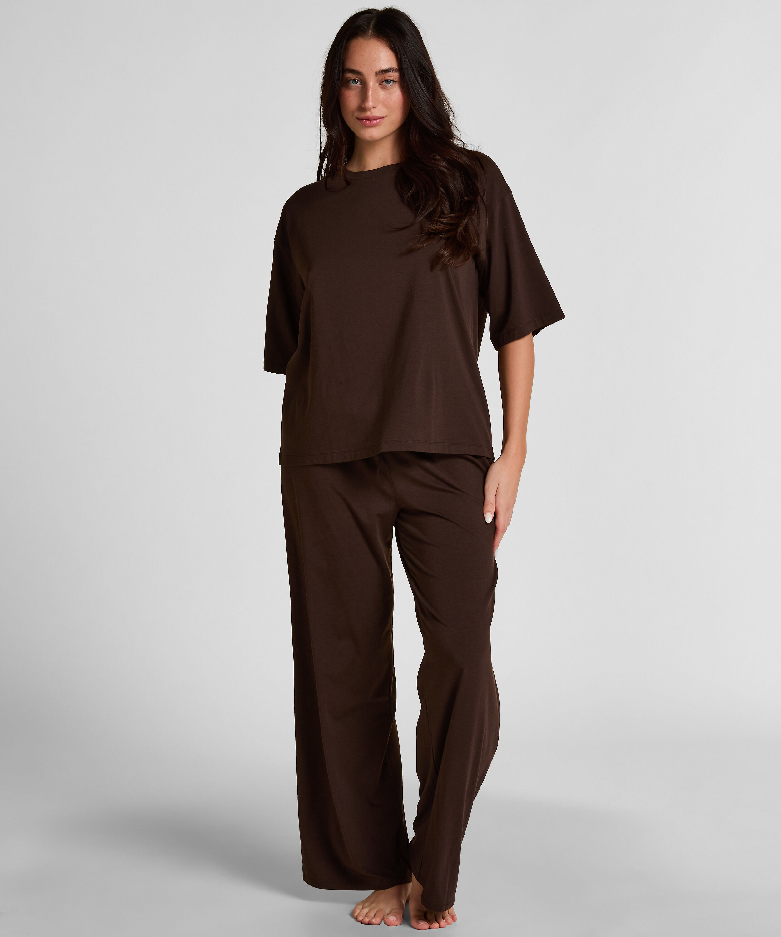 Pyjama Top Loose, Brązowy