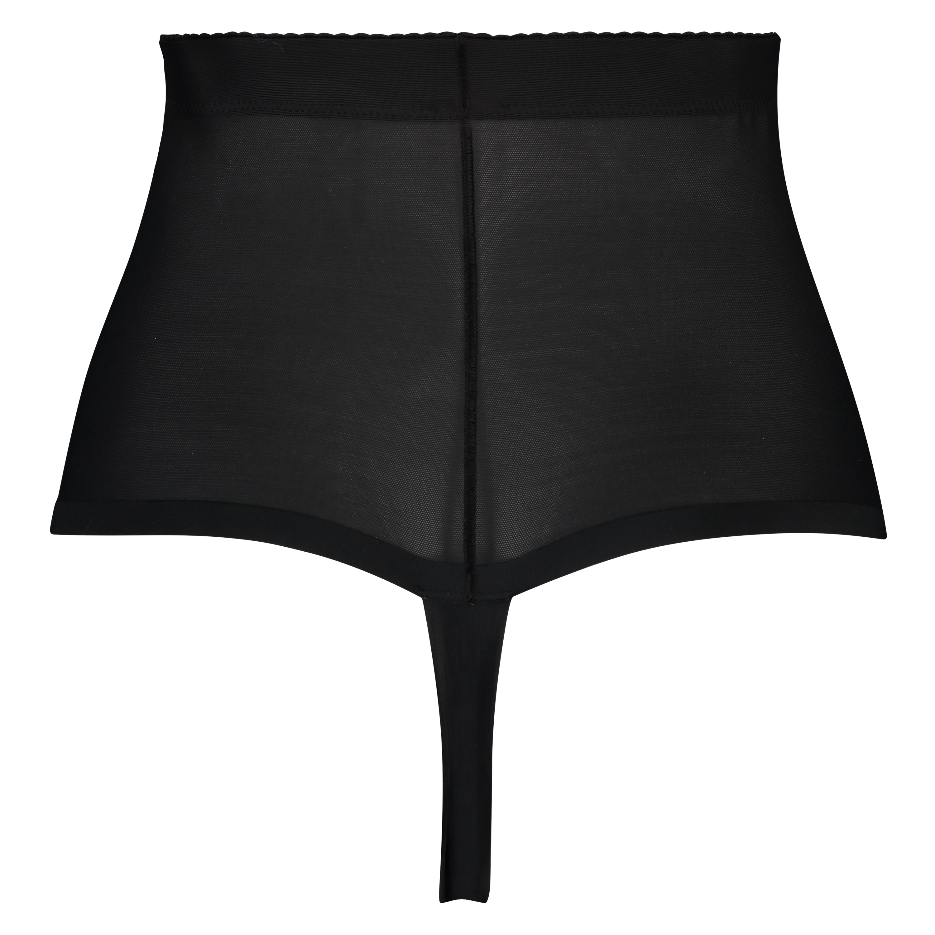 Sculpting scallop high waisted thong - Level 3, Czarny, main