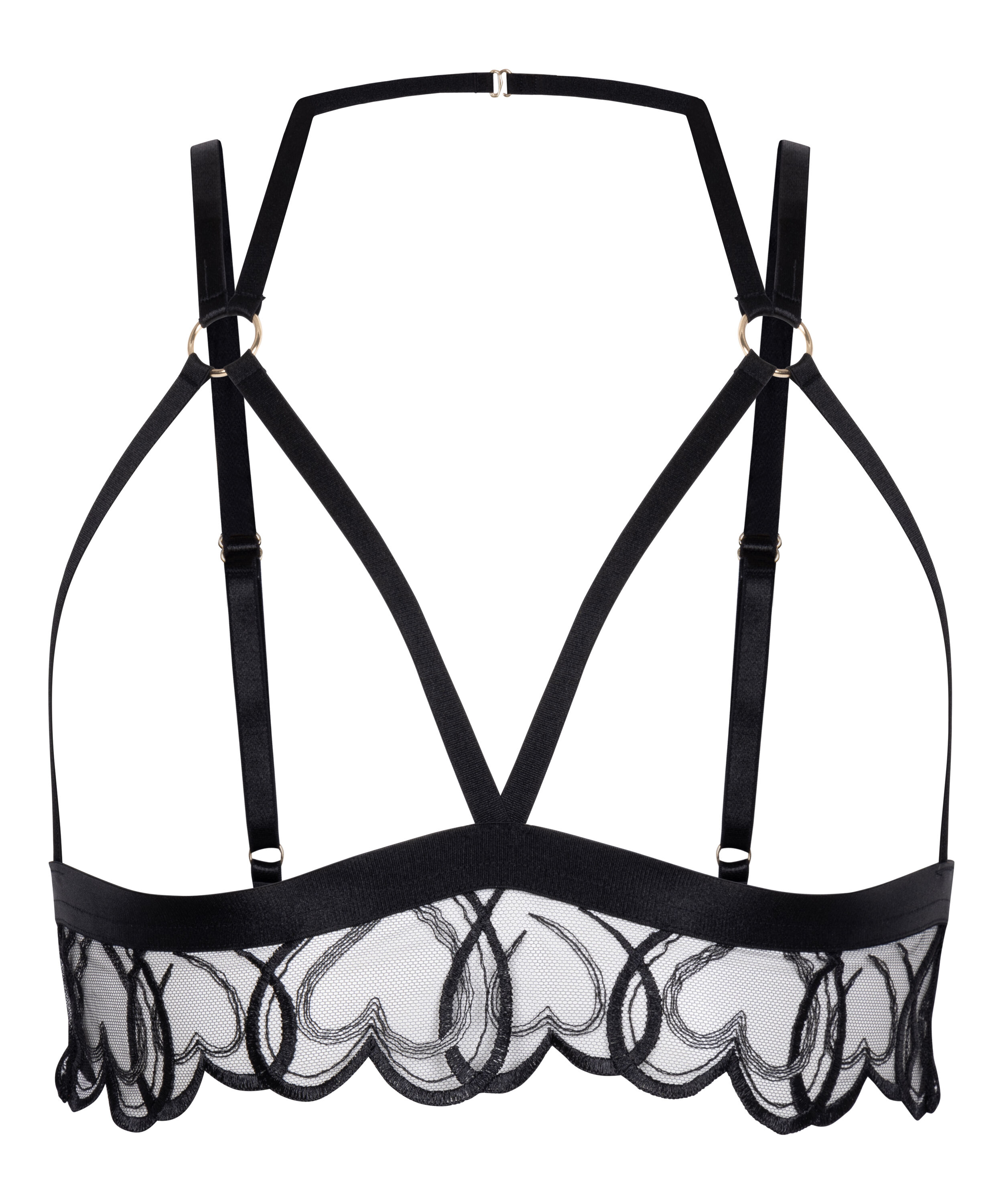Otwarty biustonosz bralette Olivia, Czarny