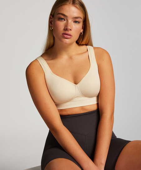 Sportowy biustonosz HKMX The All Star - poziom 2, Beżowy