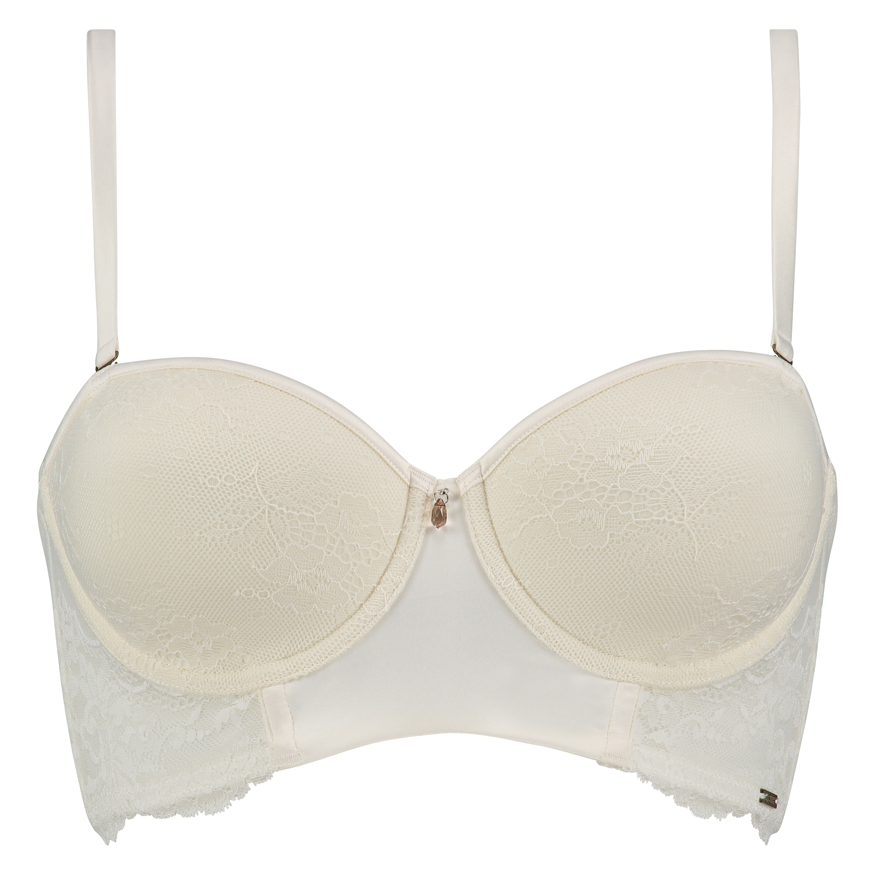 Padded longline underwired bra Rose, Biały, main