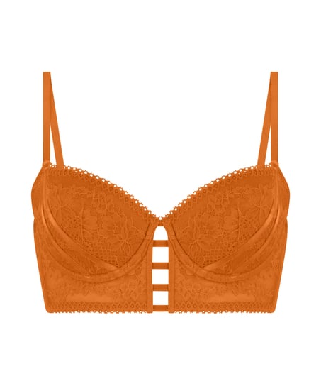 Usztywniany długi biustonosz z fiszbinami Vera, Pomarańczowy