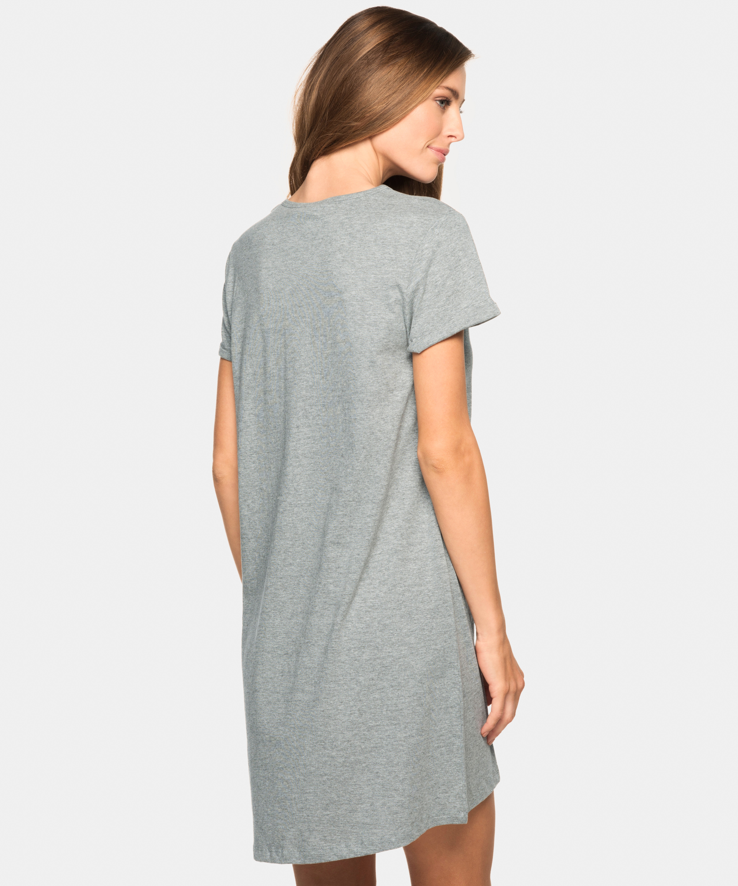 Nightshirt V-neck, Szary, main