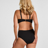 Wysokie Modelujące Majtki Bikini Luxe, Czarny