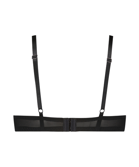 Usztywniony biustonosz maximizer z fiszbinami Bijou, Czarny