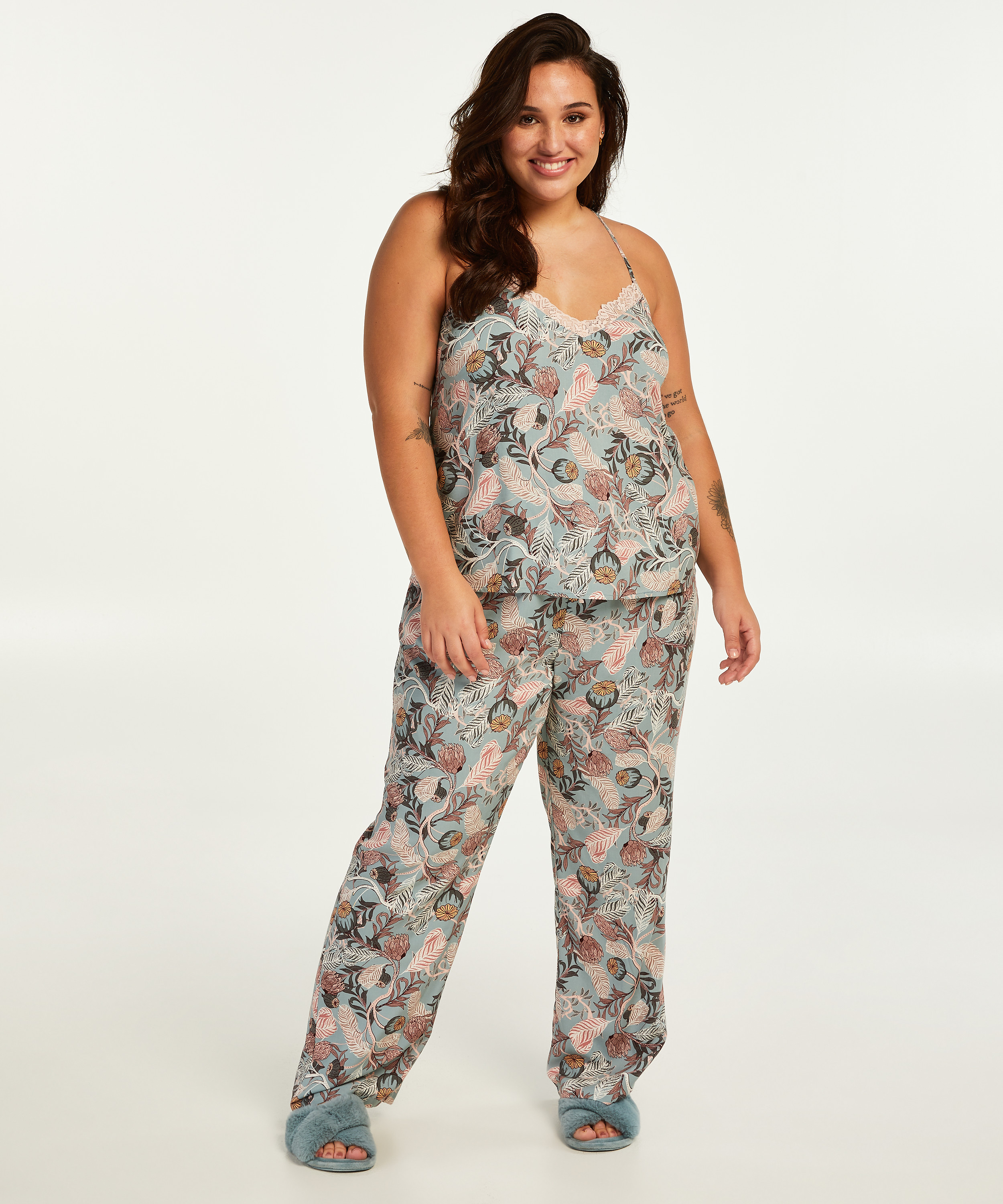 Tkane spodnie od piżamy dla niskich os&oacute;b, Szary, main