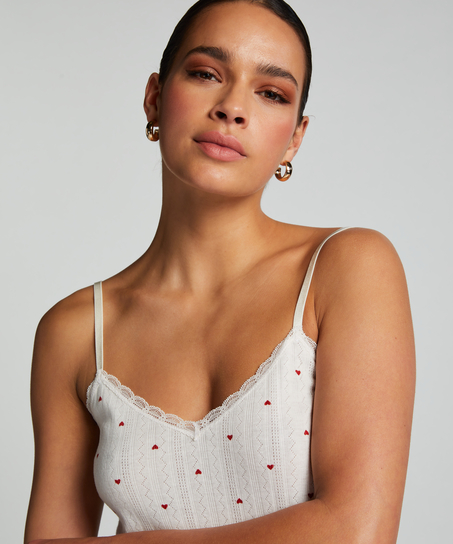 Cami lace top, Biały