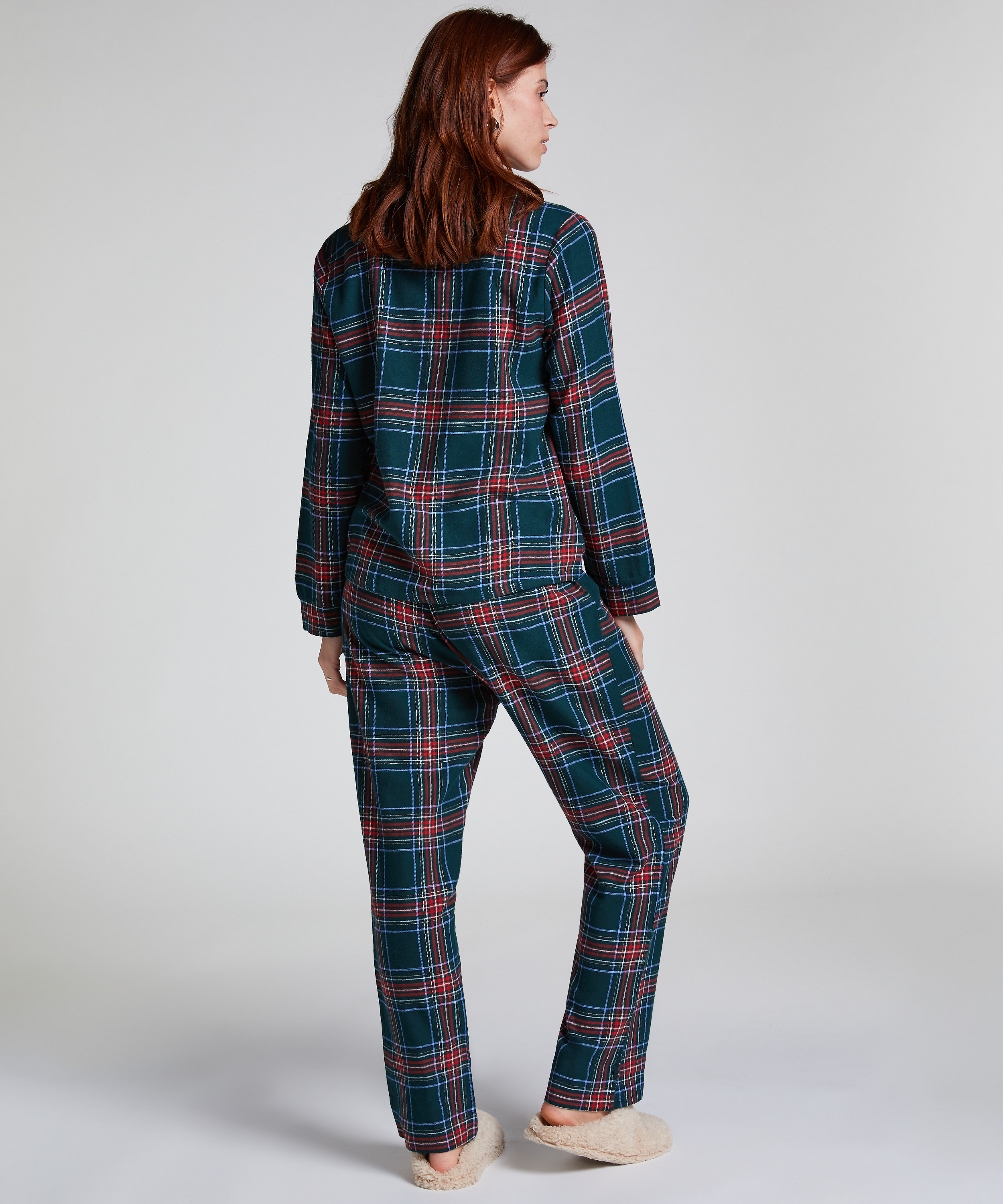 Piżama we wz&oacute;r Flannel, Zielony, main