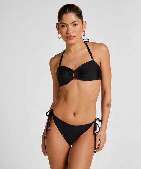 Luksusowy Top Bikini Bandeau z K&oacute;łkiem, Czarny