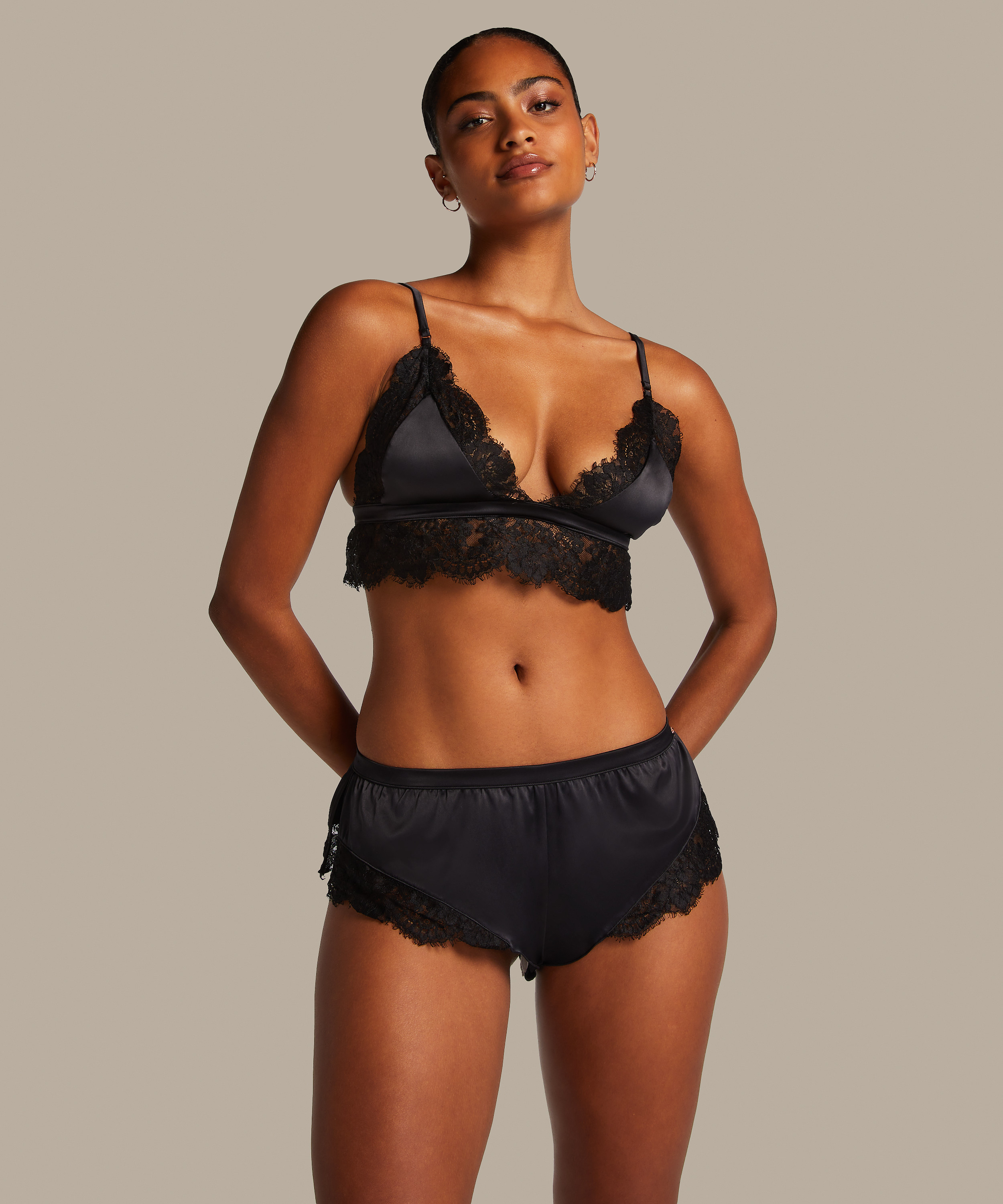Majtki z francuskiej Lace Valerie, Czarny, main
