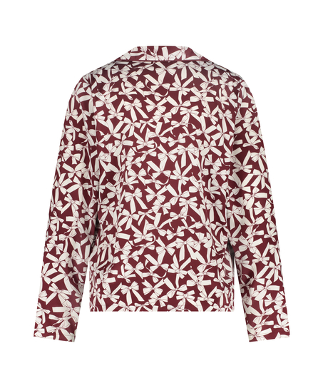 Kurtka z satyny z długimi rękawami, Czerwony