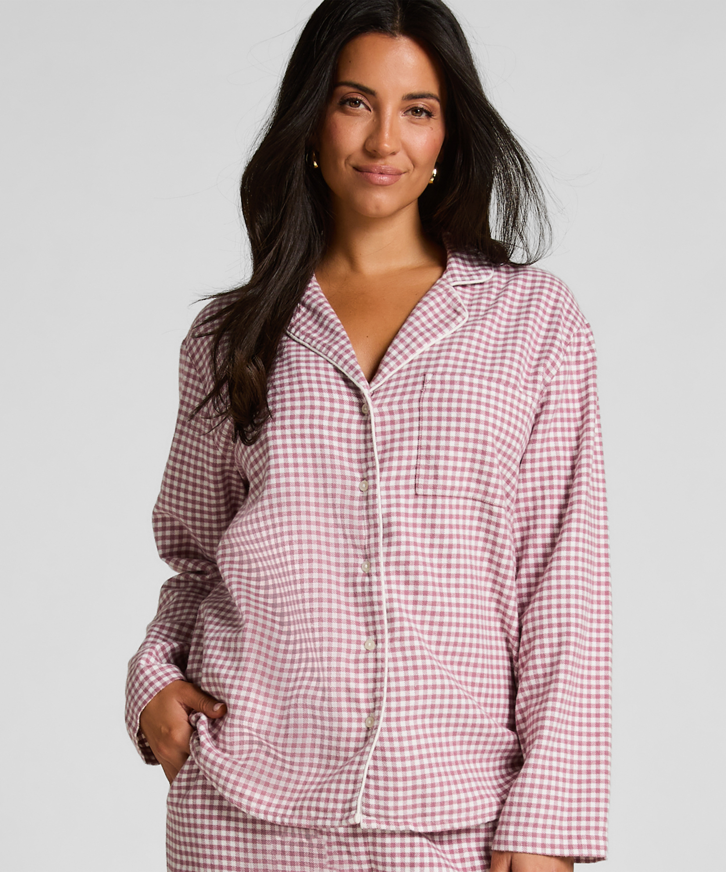 Top piżamowy Flanel Essentials, Fioletowy, main