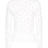 G&oacute;ra od piżamy z długim rękawem Pointelle, Biały