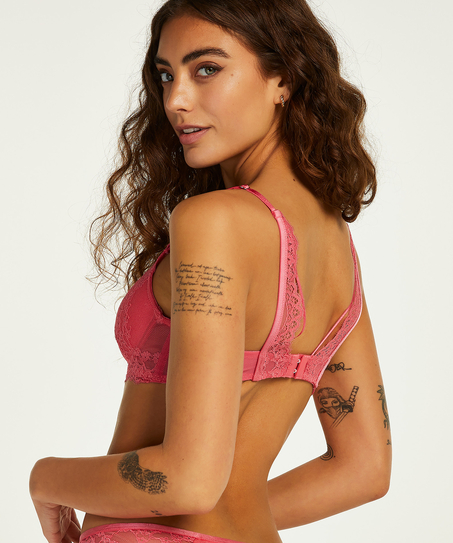 Biustonosz usztywniany z fiszbinami Claire, Różowy