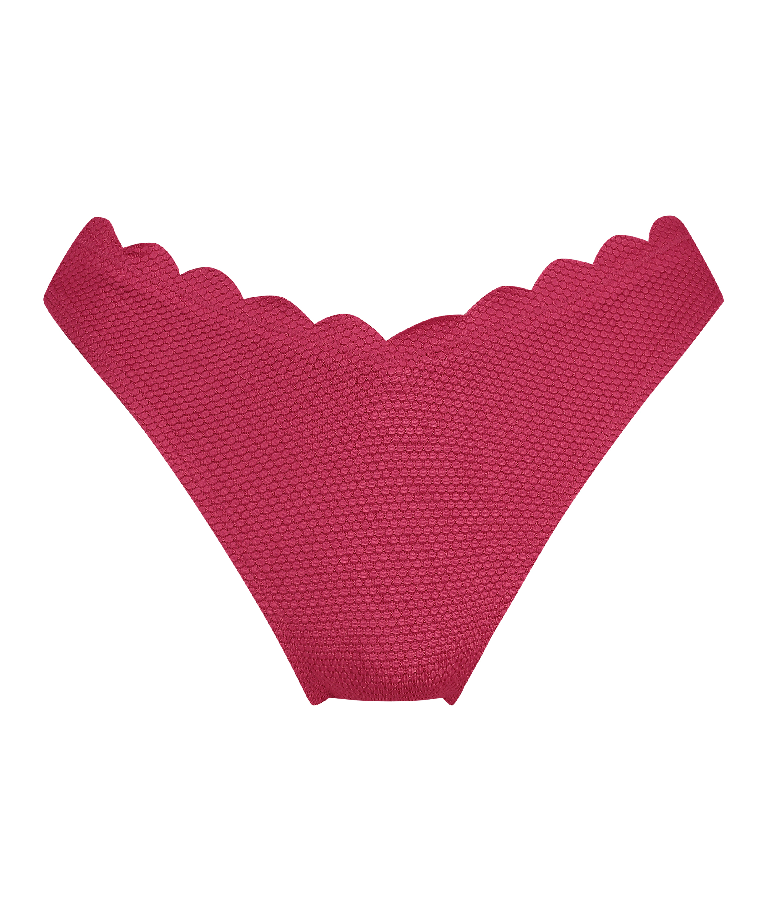 Majtki Bikini Wysoko Krojona Scallop, R&oacute;żowy, main