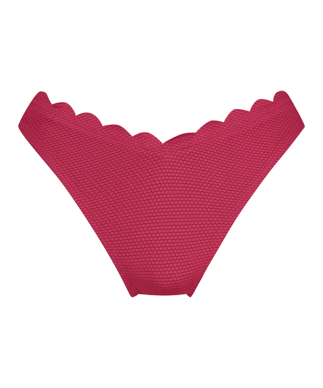 Majtki Bikini Wysoko Krojona Scallop, R&oacute;żowy