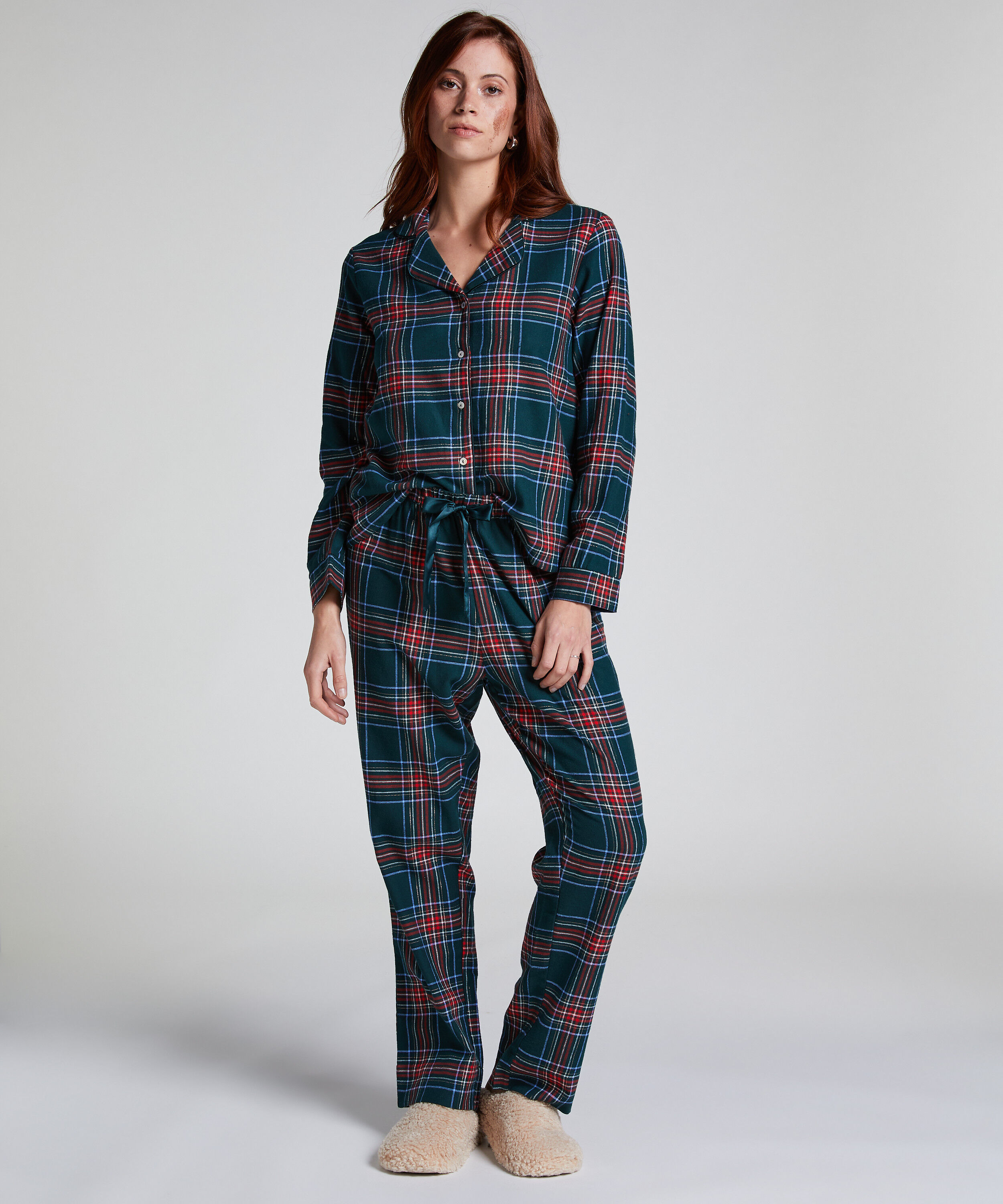 Piżama we wz&oacute;r Flannel, Zielony