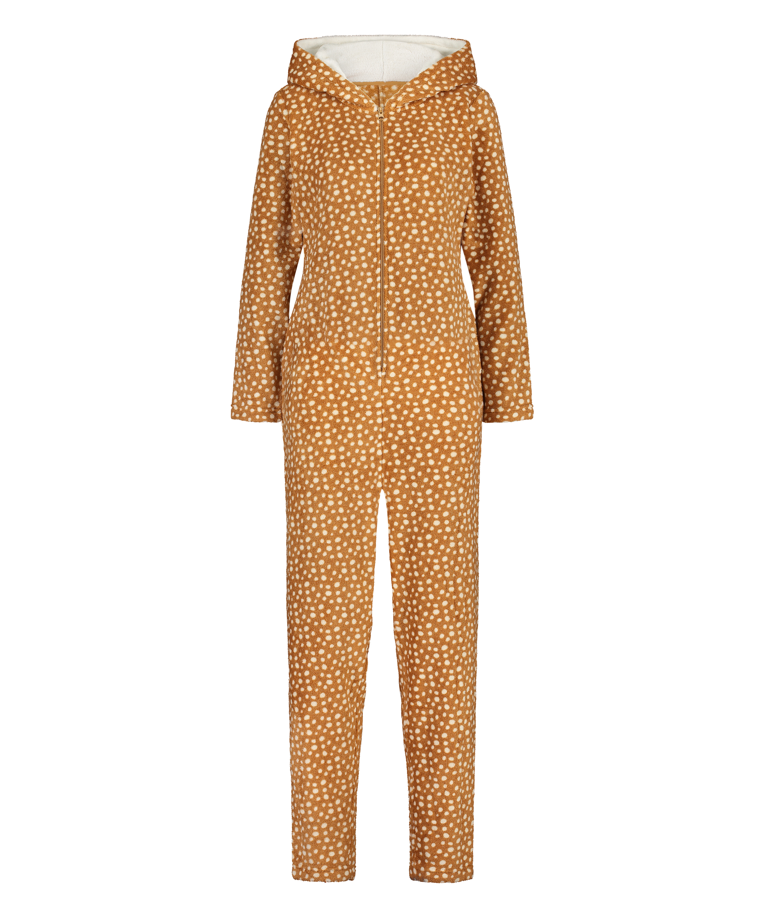 Reindeer Fleece Onesie, Brązowy, main