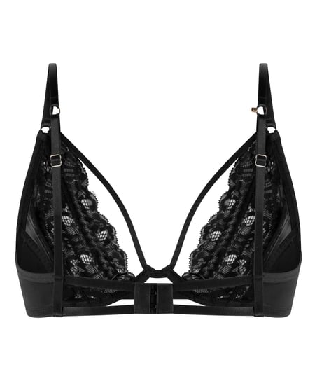 Nieusztywniany biustonosz z fiszbinami Cinnamon, Czarny