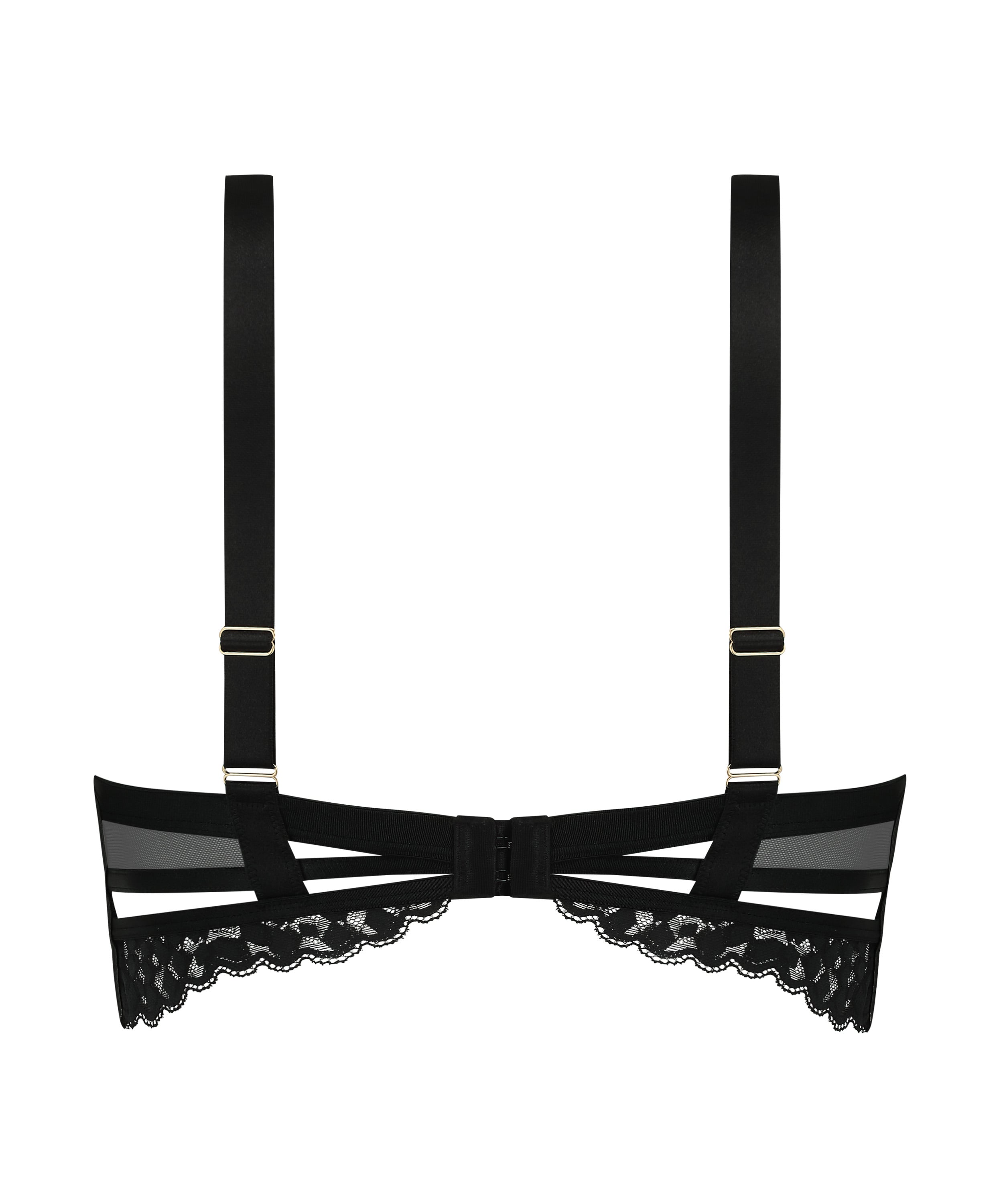 Biustonosz usztywniany z fiszbinami, typu longline push-up Desire, Czarny, main