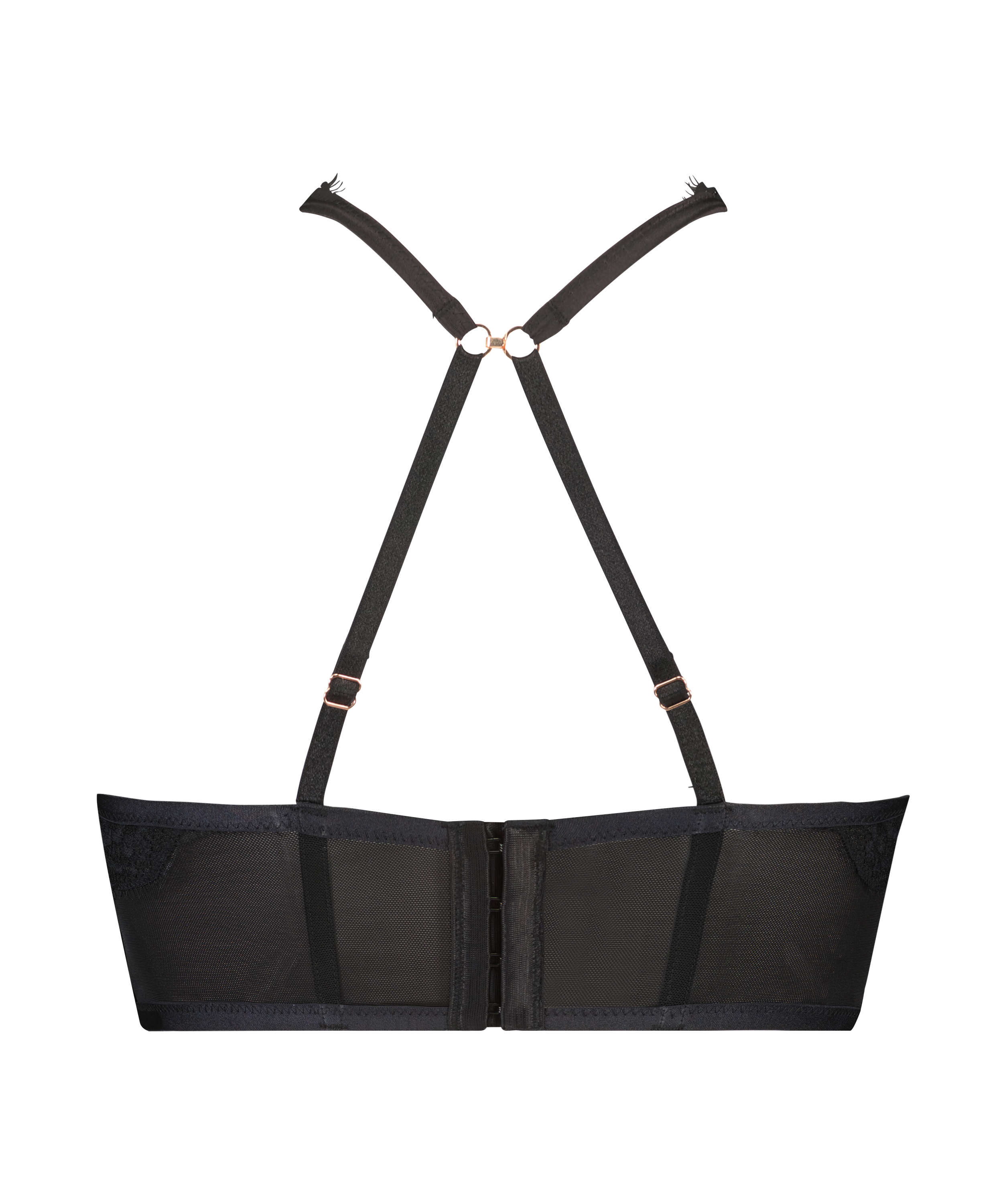 Długi usztywniony biustonosz push-up z fiszbinami Margaret Lucy Hale, Czarny, main