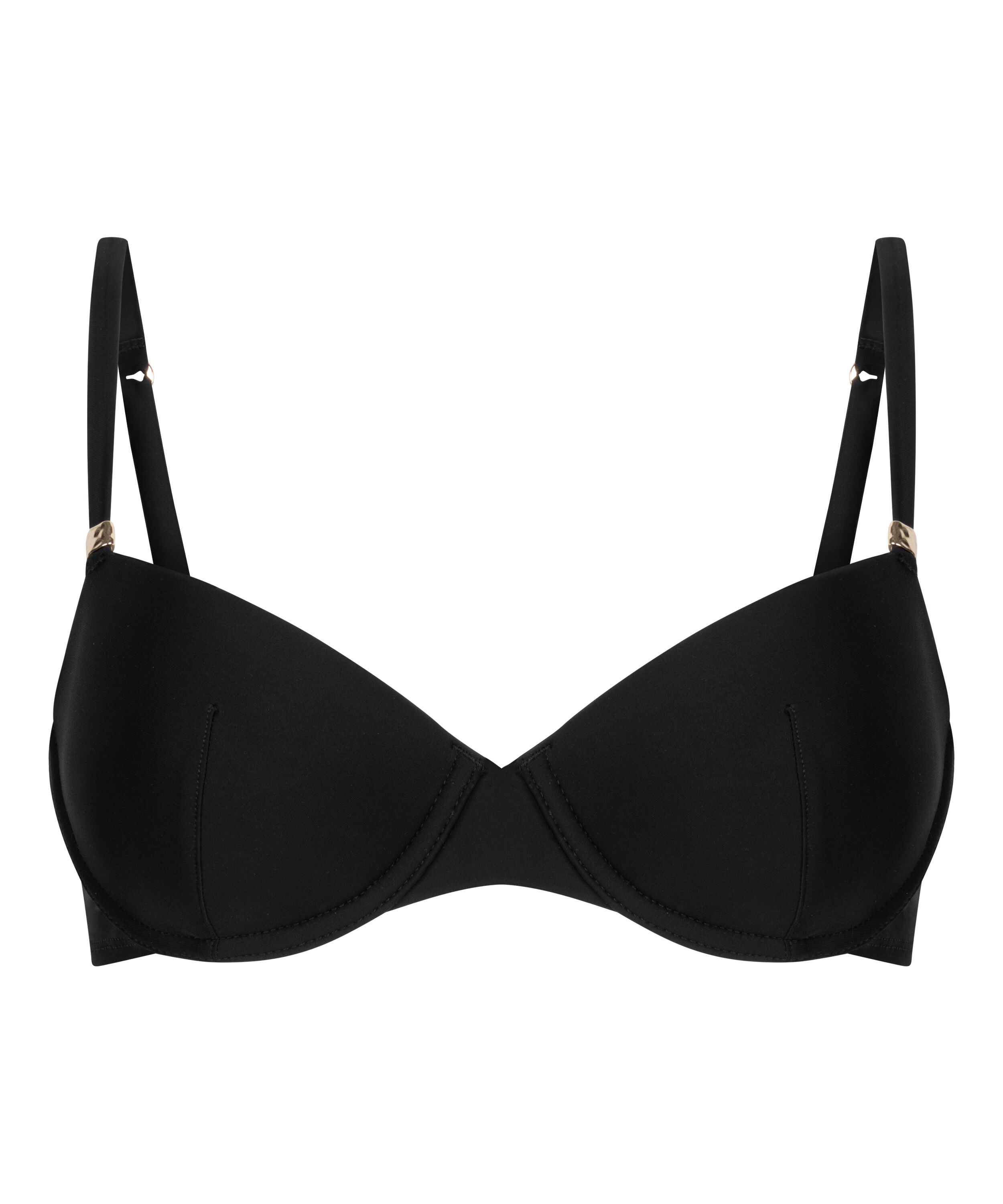 Luksusowy Biustonosz Bikini z Fiszbinami i Wkładkami, Czarny