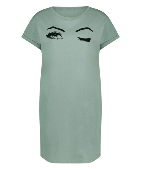 Koszula nocna z okrągłym dekoltem, Niebieski