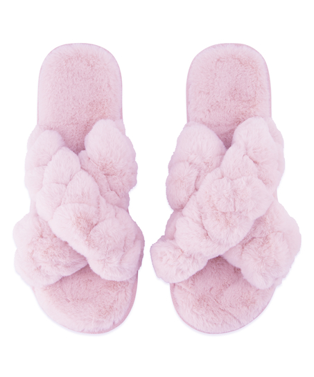 Fake Fur Sliders, Fioletowy