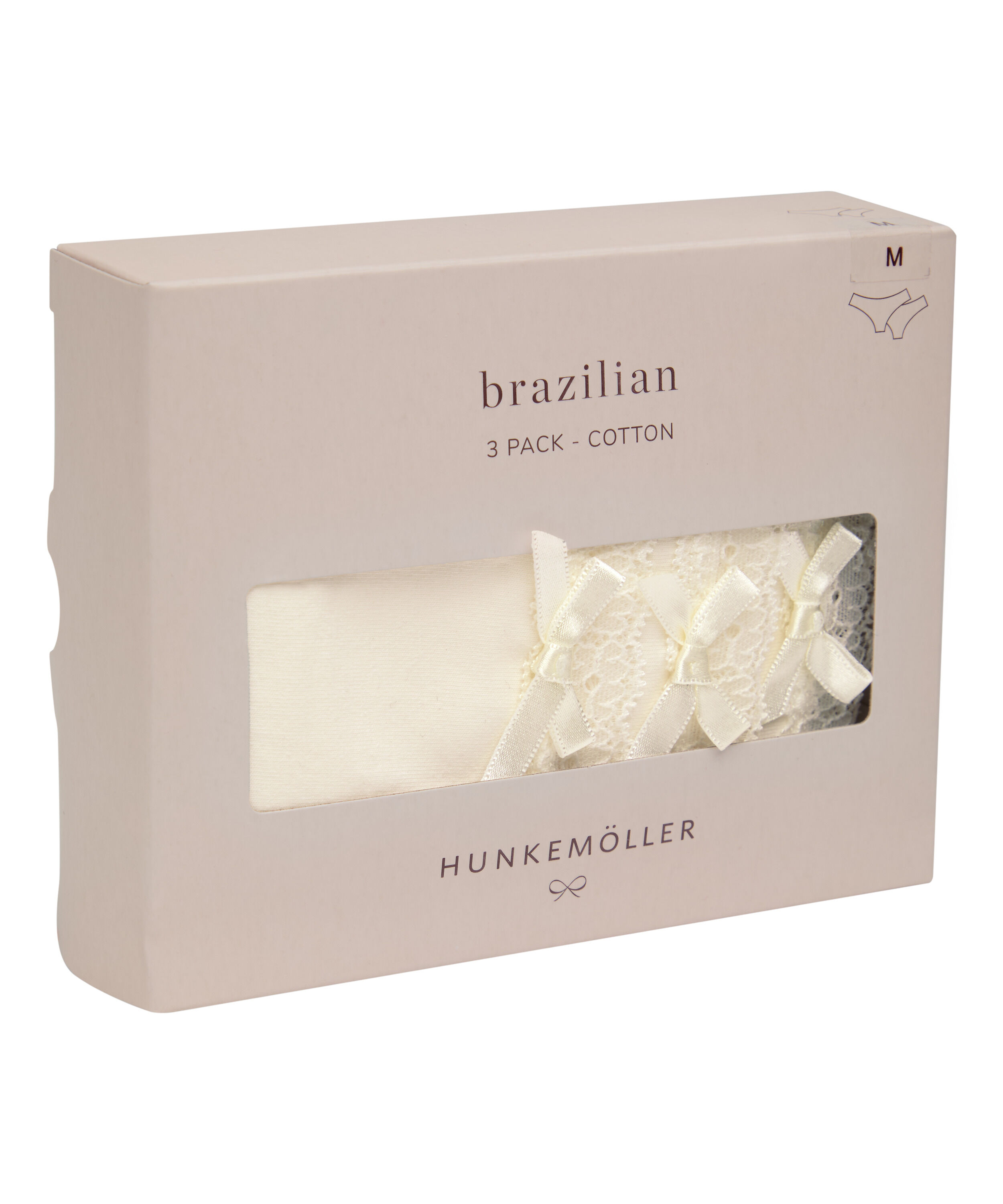 Wielopak Bawełnianych Majtek Brazilian, Biały
