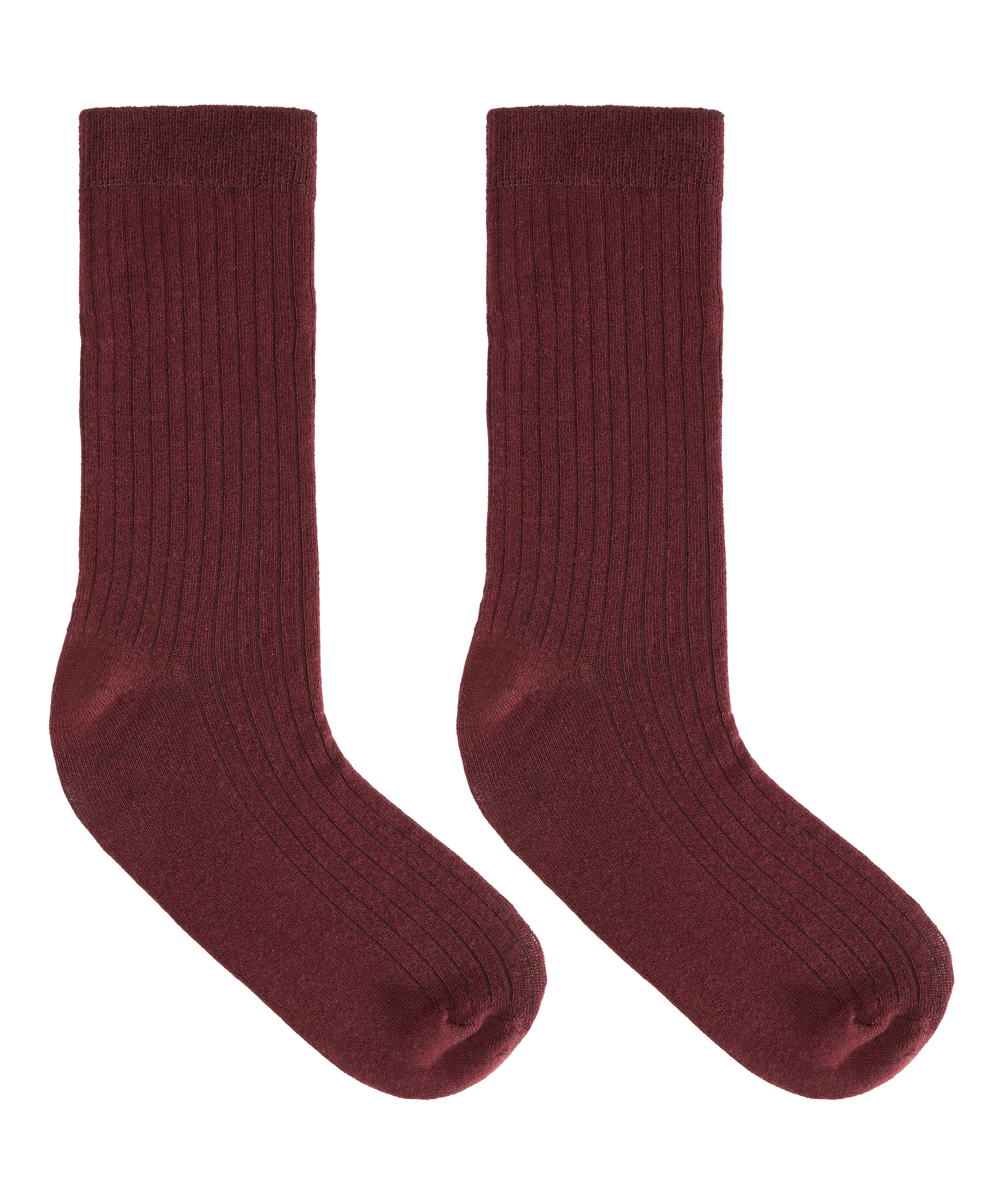 Cashmere Blend Ribbed Socks, Czerwony, main