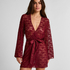 Kimono w całości wykonane z koronki, Czerwony