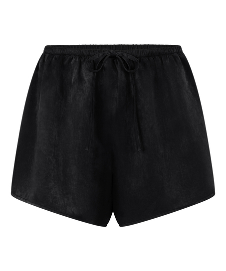 Satin Shorts Ayla, Czarny
