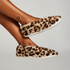 Leopard Cosy Ballerina Slippers, Beżowy