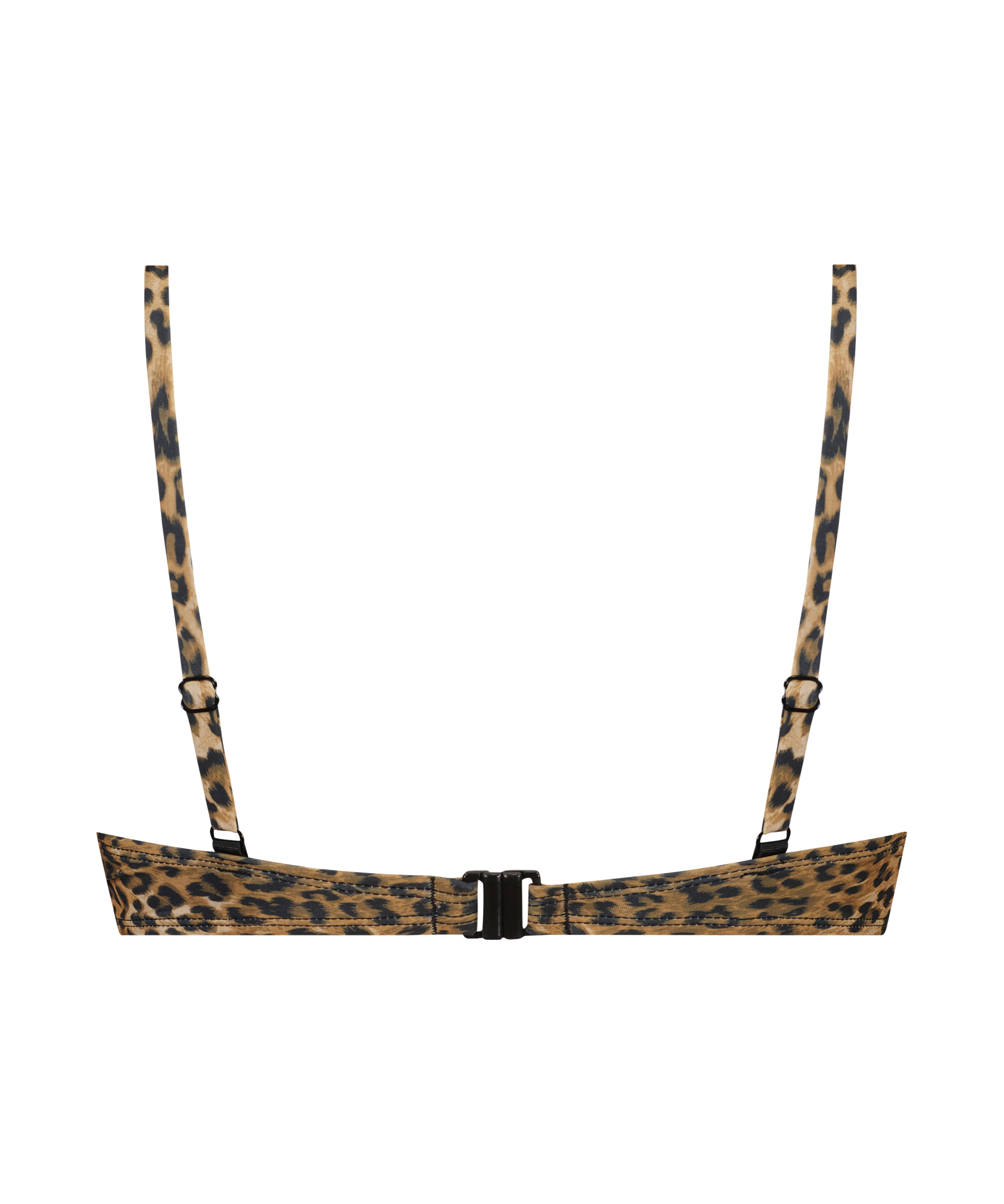 Usztywniany top bikini z fiszbinami Leopard, Brązowy, main