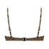 Usztywniany top bikini z fiszbinami Leopard, Brązowy