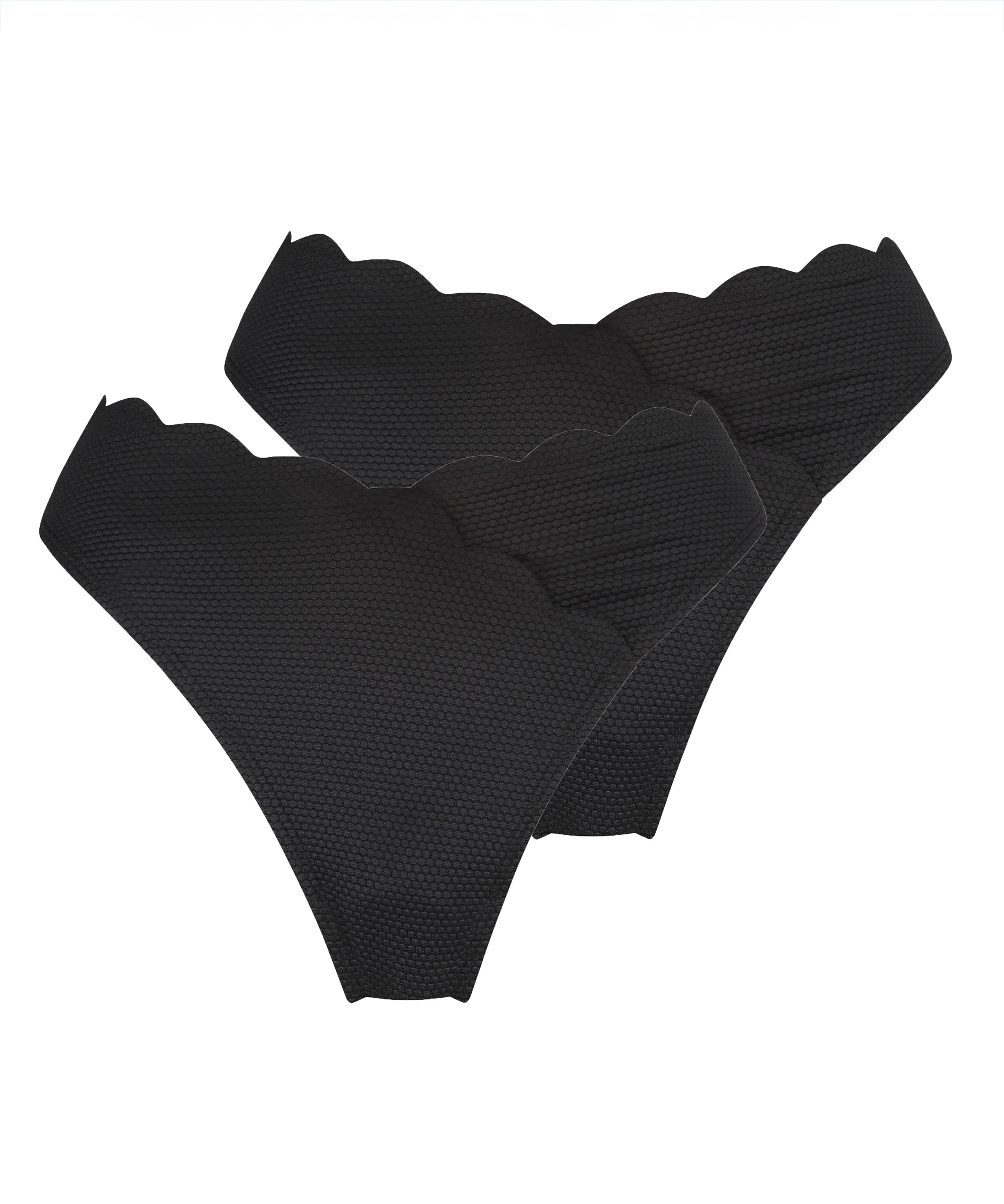 2-pak majtki od bikini Scallop, Czarny, main