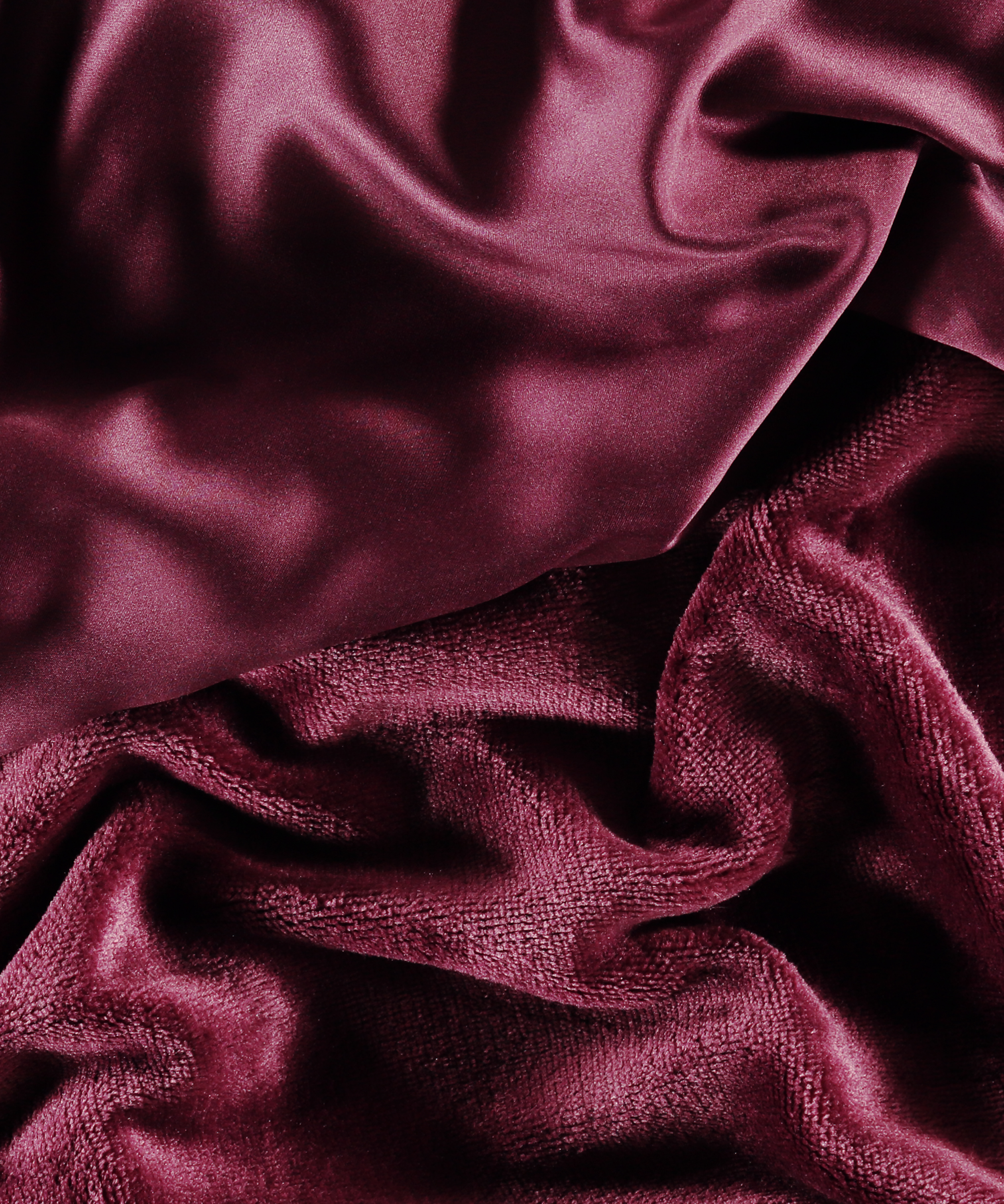 Satynowy szlafrok z polarem, Fioletowy, main