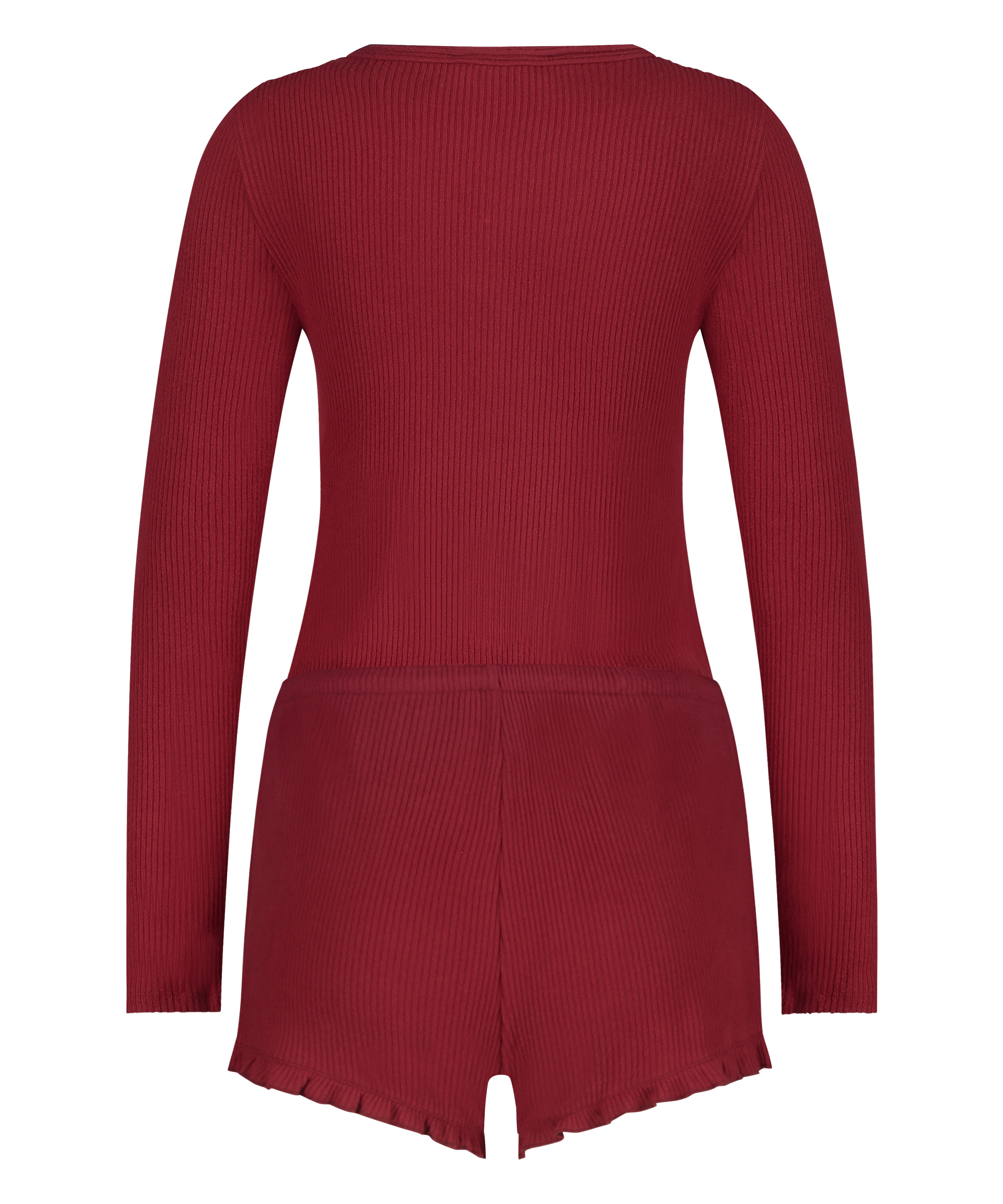 Piżama jednoczęściowa kr&oacute;tka Brushed Rib, Czerwony, main