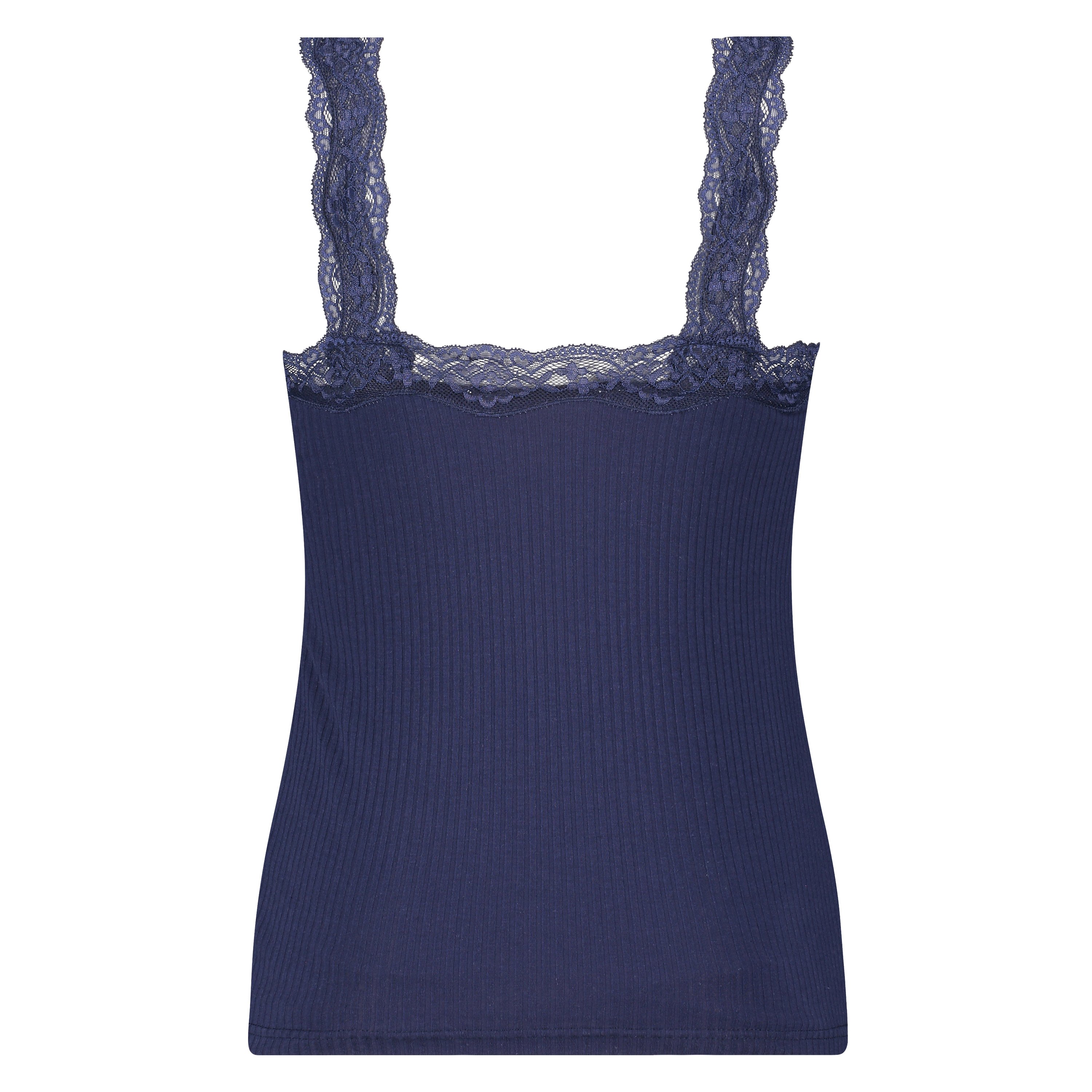 Rib lace cami top, Niebieski, main