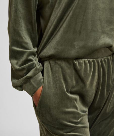 Petite Welurowe spodnie do piżamy, Zielony