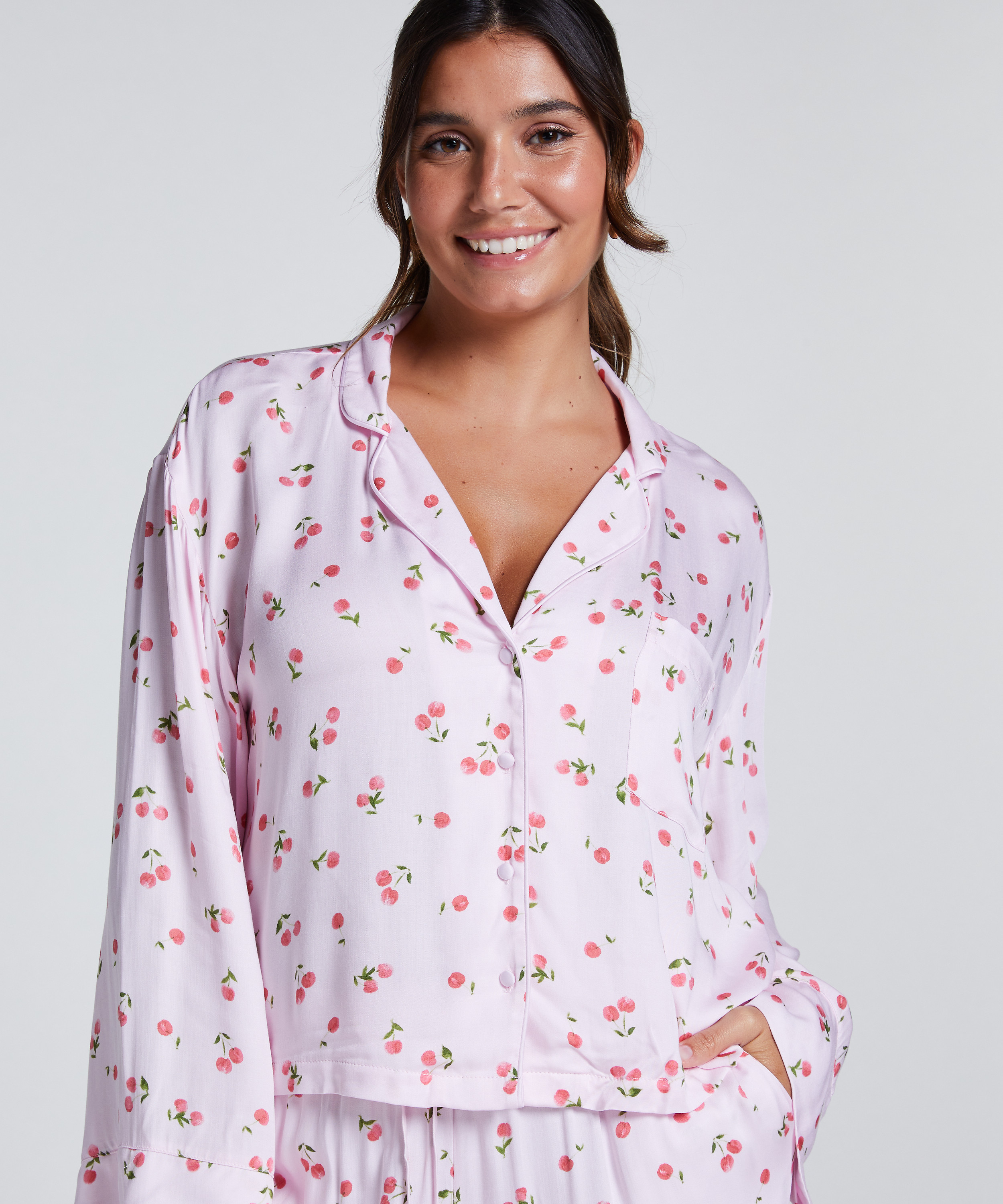 Kurtka z satyny z długimi rękawami, R&oacute;żowy, main