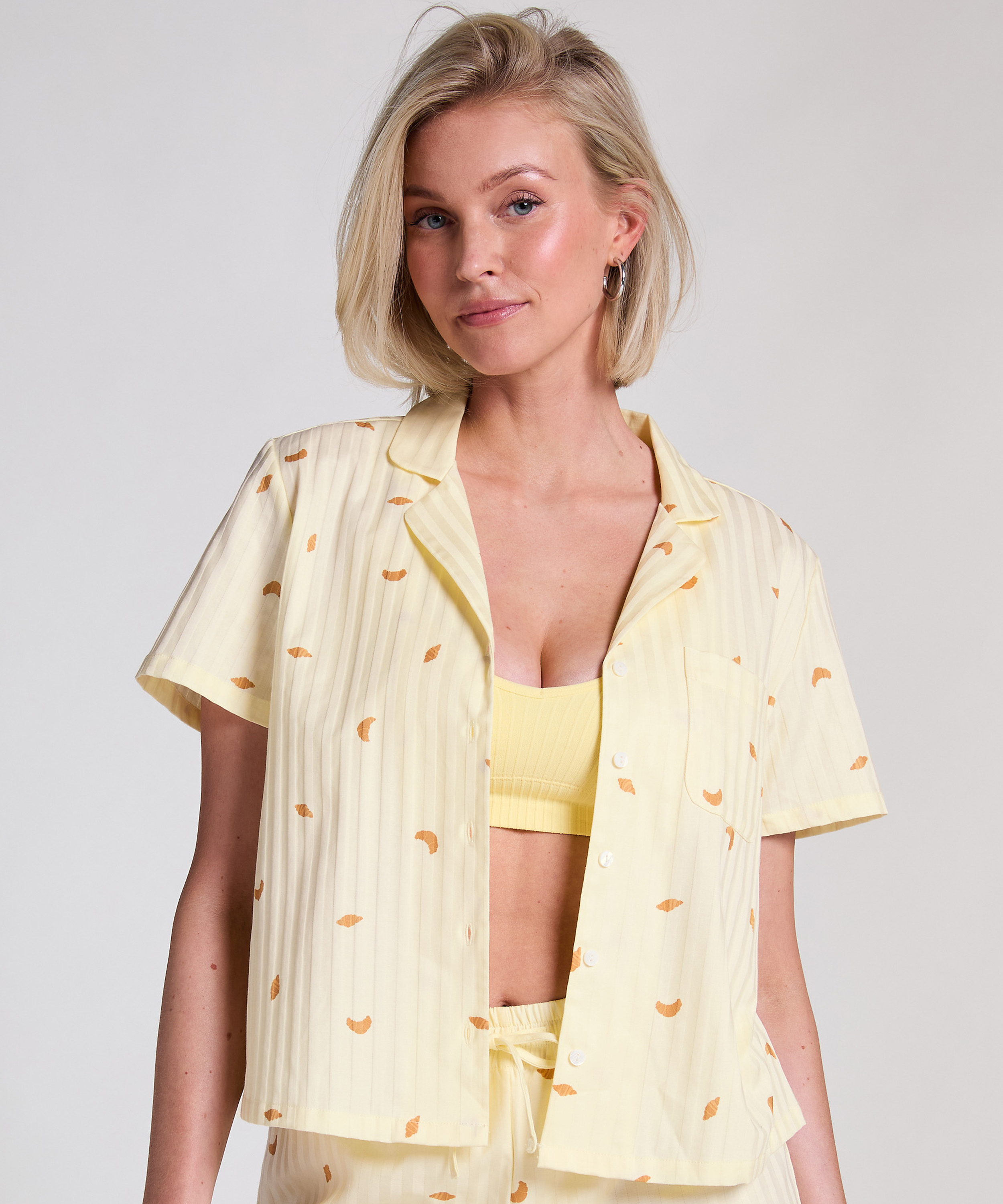 Bluza bawełniana w paski, Ż&oacute;łty, main