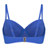 Nieusztywniona g&oacute;ra od bikini z fiszbinami Luxe, Niebieski