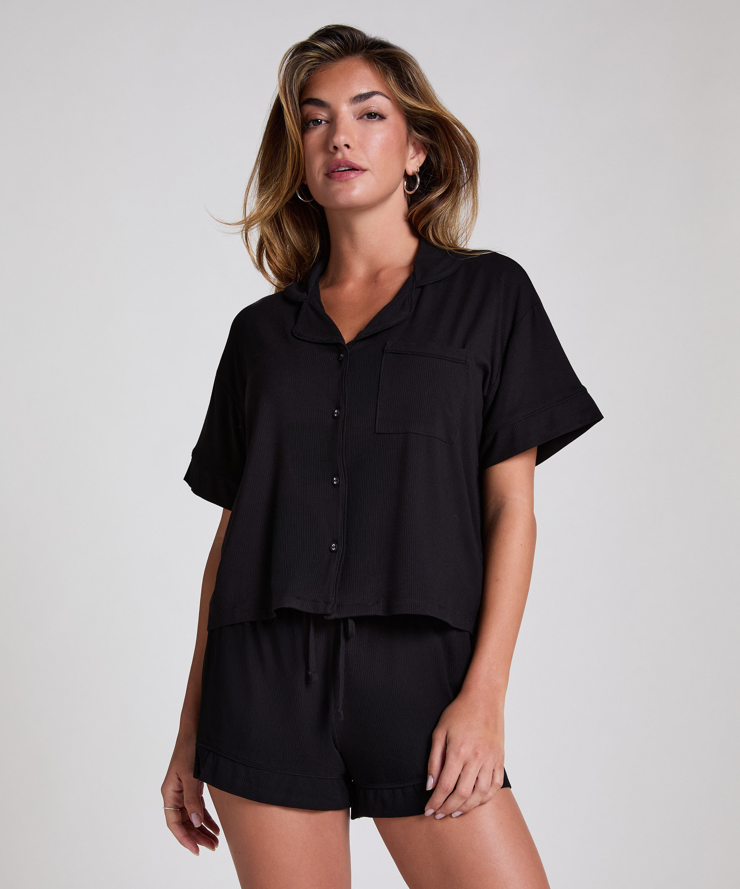 Bluza z weluru, Czarny, main
