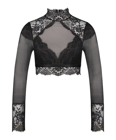 Braletka z długim rękawem Cynthia, Czarny